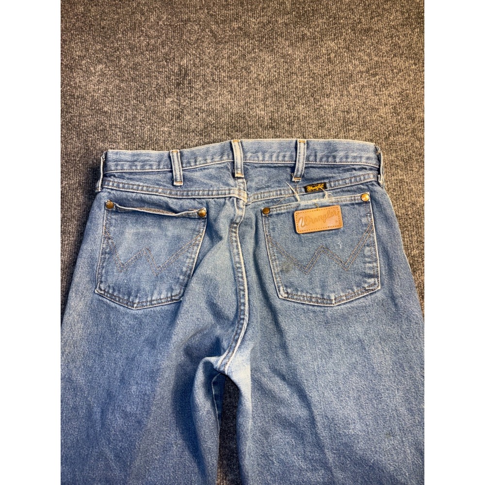 Wrangler 13MWZ Cowboy Cut Jeans Mens 34x30 Blue Denim Medium Wash Straight Leg - Picture 11 of 13